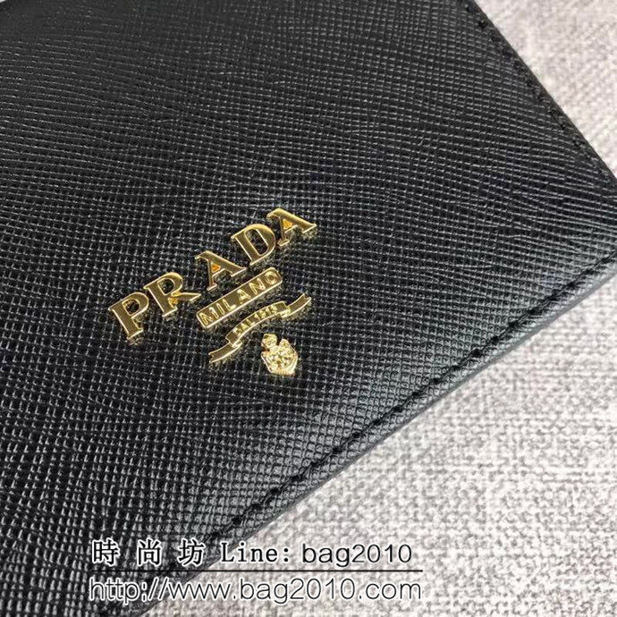 PRADA普拉達 經典爆款 頂級原單十字紋牛皮 女士短皮夾 1MV204 DD1410